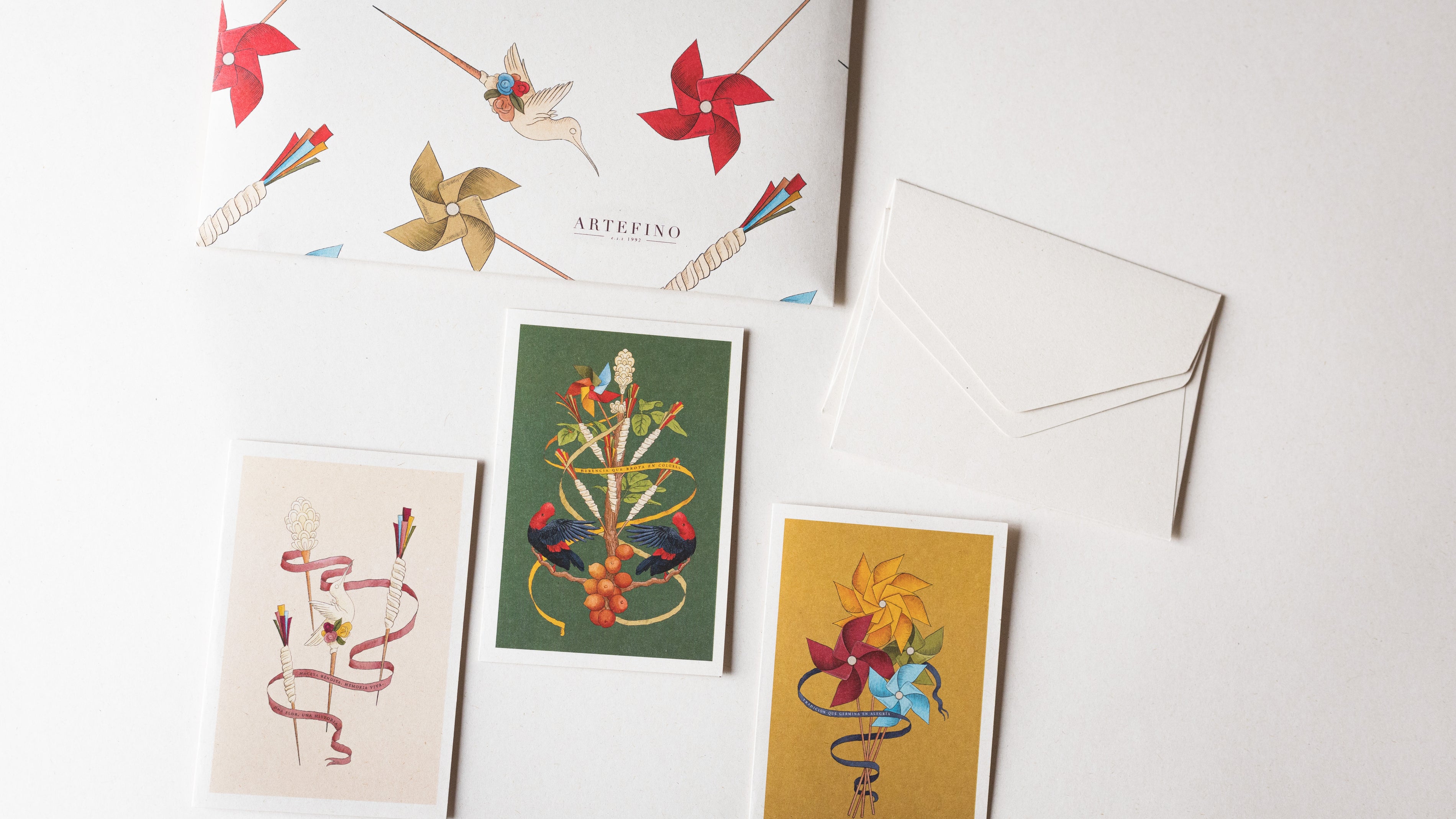 Tarjetas dobles y sobres - Colección dulce tradición Macetas de Cali.