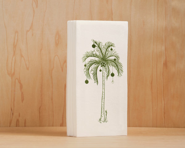 Toalla / Servilletas de Papel | Palma de Navidad (Toalla Blanca)