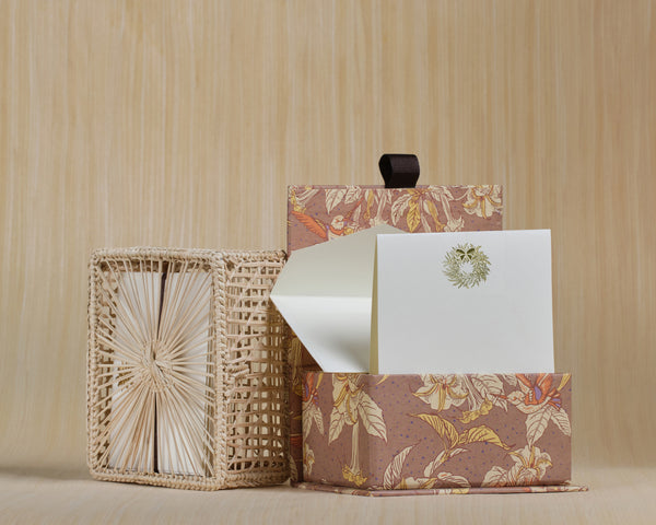 Tarjetas dobles y Sobres | Corona de Navidad