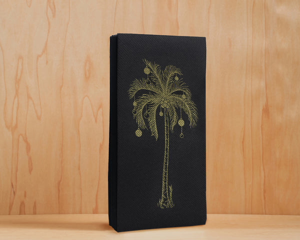 Toallas / Servilletas de Papel | Palma de Navidad (Toalla Negra)