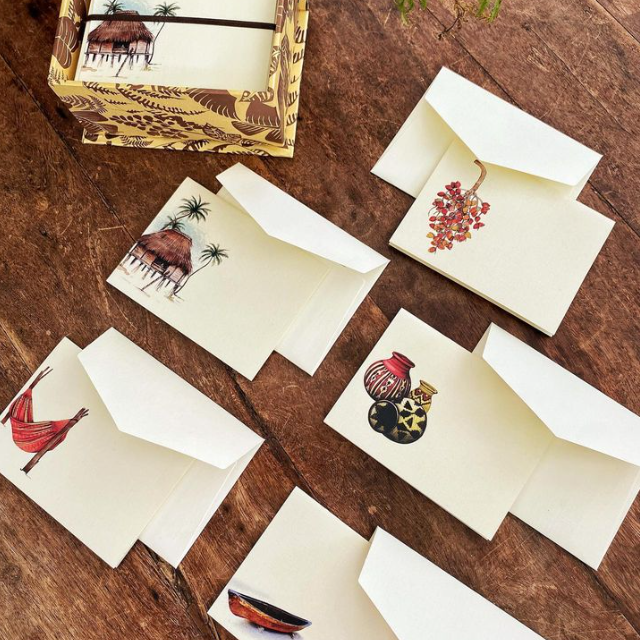 Tarjetas dobles y sobres - Pacífico