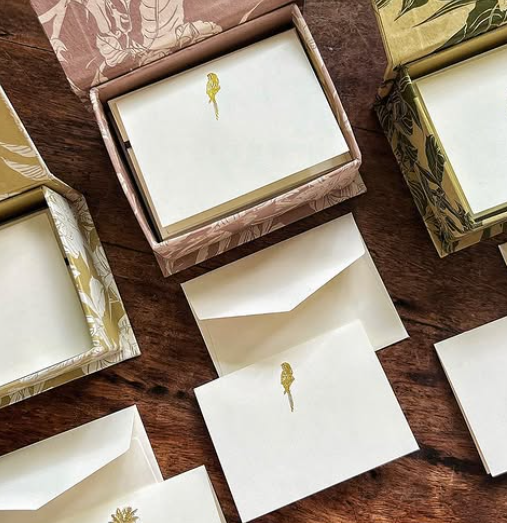 Tarjetas dobles y sobres - Loro