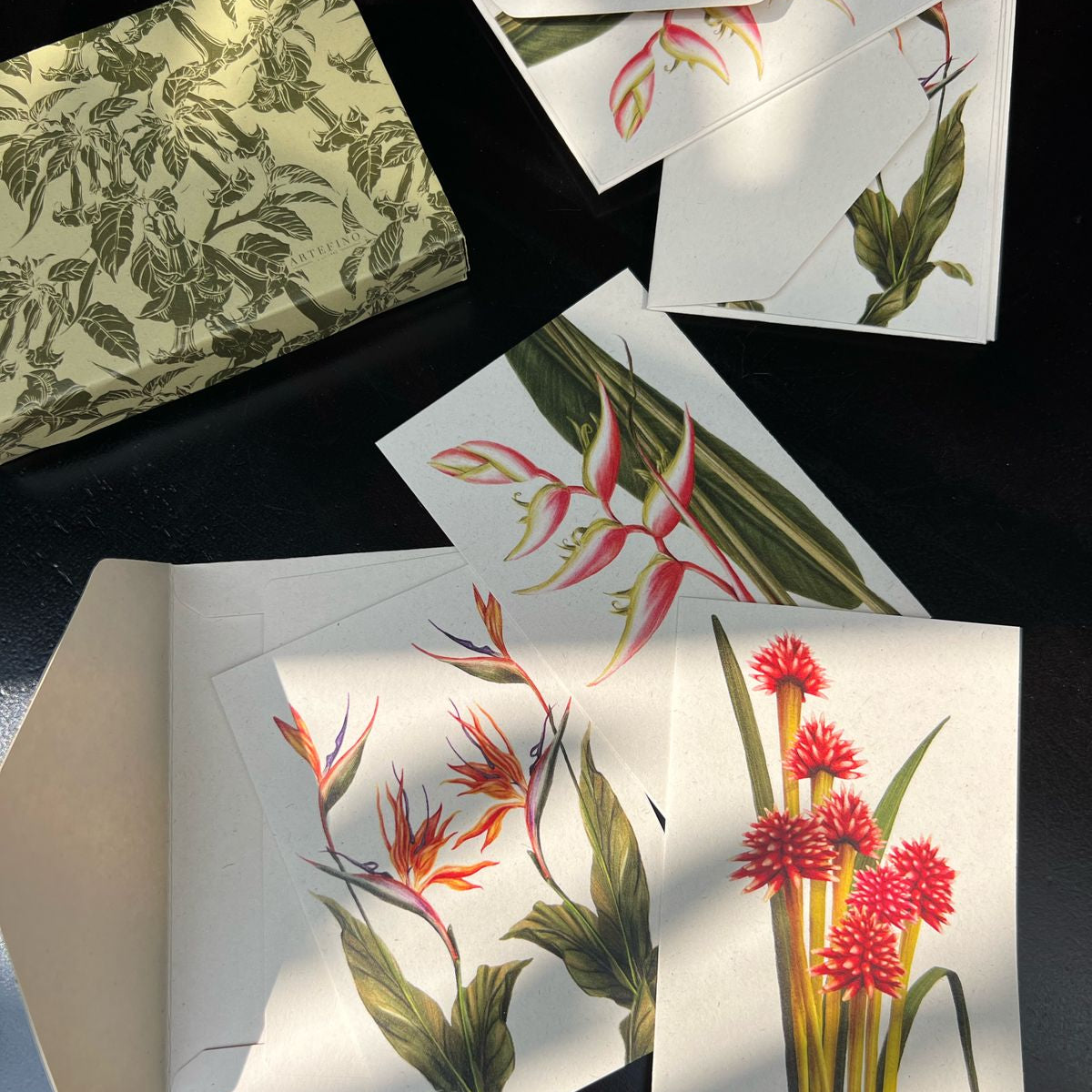 Tarjetas dobles y sobres - Flores Icónicas de Colombia