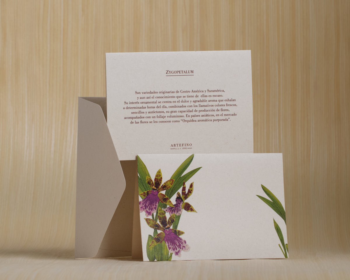 Tarjetas dobles y sobres - Orquídeas de Colombia