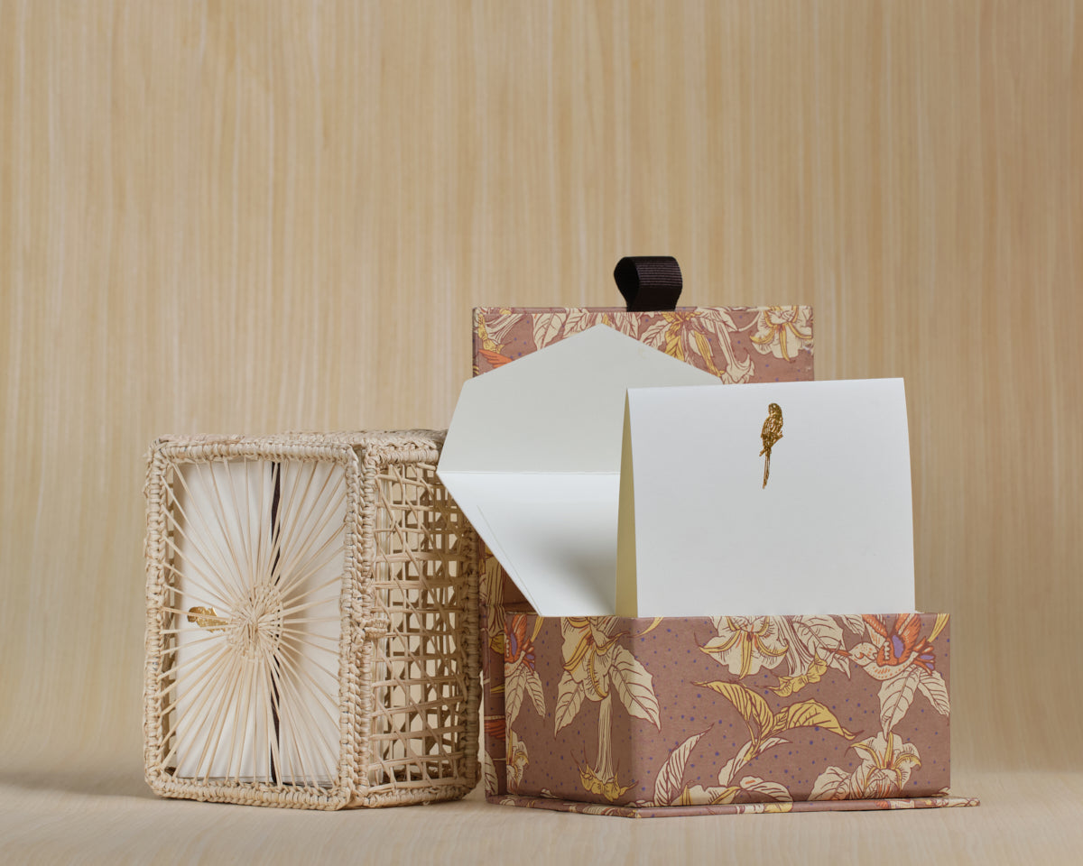 Tarjetas dobles y sobres - Loro
